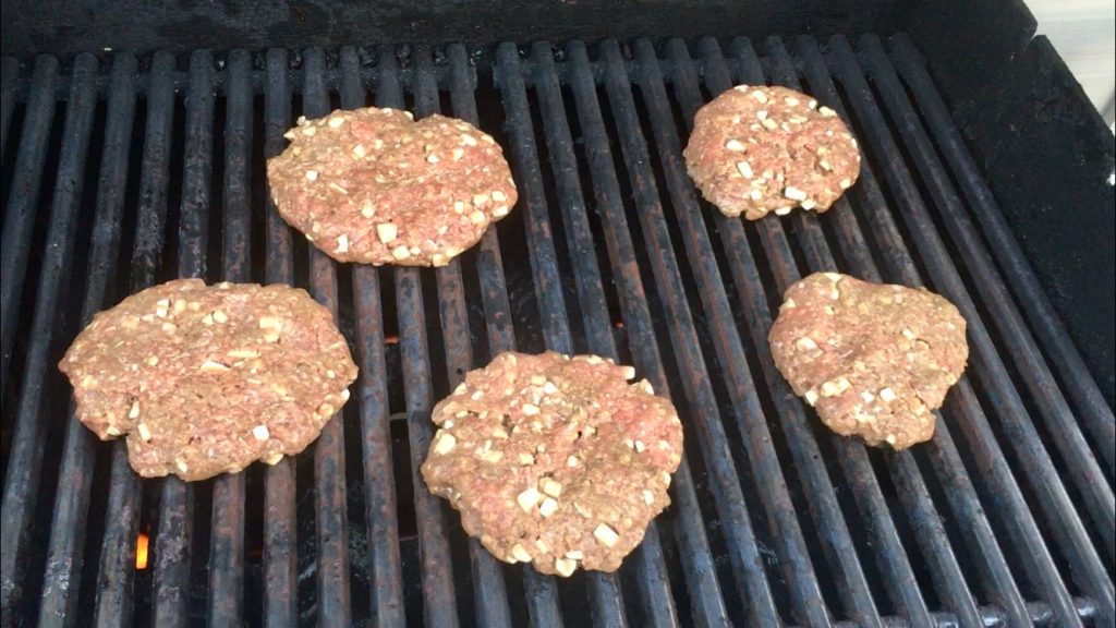 Grilling the patties