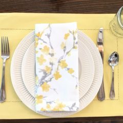 place setting for spring/easter tablescape