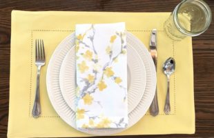 place setting for spring/easter tablescape