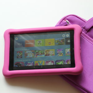 Amazon Kindle Fire Tablet for kids to use in their car seat