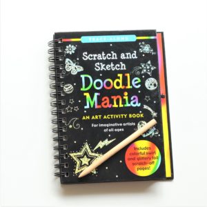Scratch and sketch book to play with in the car seat