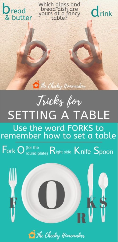 Tricks to remember how to set a table and where everything goes