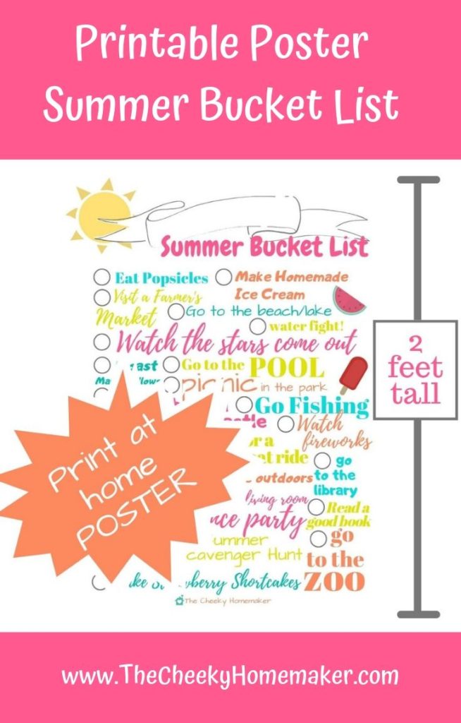 Summer bucket list ideas pin
